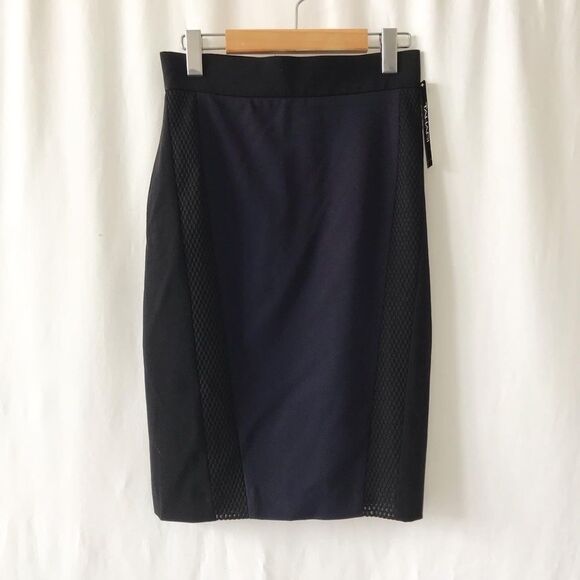 Tahari ASL navy/black Jody pencil skirt size 2 - Picture 1 of 9